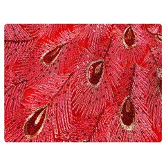 Red Peacock Floral Embroidered Long Qipao Traditional Chinese Cheongsam Mandarin Premium Plush Fleece Blanket (Extra Small)