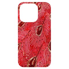 Red Peacock Floral Embroidered Long Qipao Traditional Chinese Cheongsam Mandarin iPhone 14 Pro Black UV Print Case