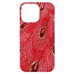 Red Peacock Floral Embroidered Long Qipao Traditional Chinese Cheongsam Mandarin iPhone 14 Pro Max Black UV Print Case