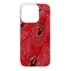 Red Peacock Floral Embroidered Long Qipao Traditional Chinese Cheongsam Mandarin iPhone 14 Pro TPU UV Print Case