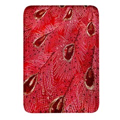 Red Peacock Floral Embroidered Long Qipao Traditional Chinese Cheongsam Mandarin Rectangular Glass Fridge Magnet (4 pack)