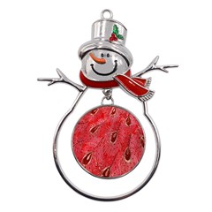 Red Peacock Floral Embroidered Long Qipao Traditional Chinese Cheongsam Mandarin Metal Snowman Ornament