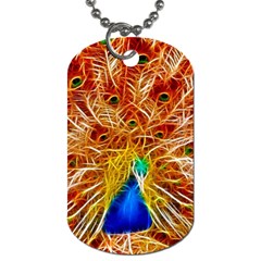 Fractal Peacock Art Dog Tag (two Sides) by Ket1n9