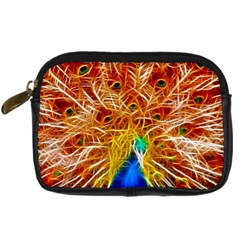 Fractal Peacock Art Digital Camera Leather Case by Ket1n9