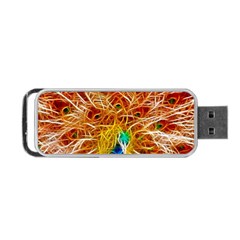 Fractal Peacock Art Portable Usb Flash (one Side) by Ket1n9