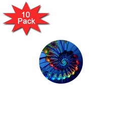 Top Peacock Feathers 1  Mini Buttons (10 Pack)  by Ket1n9