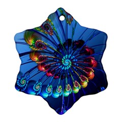 Top Peacock Feathers Snowflake Ornament (two Sides) by Ket1n9