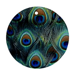 Feathers Art Peacock Sheets Patterns Ornament (round) by Ket1n9