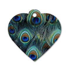 Feathers Art Peacock Sheets Patterns Dog Tag Heart (one Side) by Ket1n9