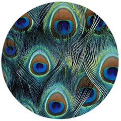 Feathers Art Peacock Sheets Patterns Wooden Bottle Opener (round) by Ket1n9