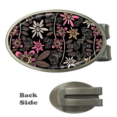 Flower Art Pattern Money Clips (oval)  by Ket1n9