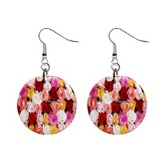 Rose Color Beautiful Flowers Mini Button Earrings by Ket1n9