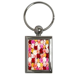 Rose Color Beautiful Flowers Key Chain (rectangle) by Ket1n9