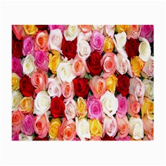 Rose Color Beautiful Flowers Small Glasses Cloth (2 Sides) by Ket1n9