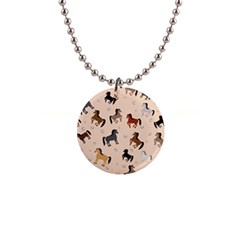 Horses For Courses Pattern 1  Button Necklace by Ket1n9