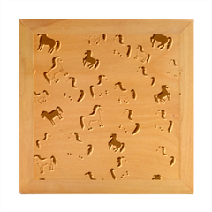 Horses For Courses Pattern Wood Photo Frame Cube by Ket1n9