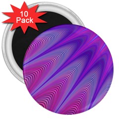 Purple Star Sun Sunshine Fractal 3  Magnets (10 Pack)  by Ket1n9