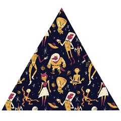 Alien Surface Pattern Wooden Puzzle Triangle