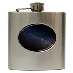 Cosmos Dark Hd Wallpaper Milky Way Hip Flask (6 Oz) by Ket1n9