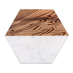 Alien Planet Surface Marble Wood Coaster (hexagon)  by Ket1n9