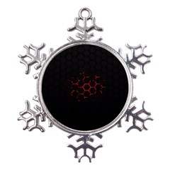 Abstract Pattern Honeycomb Metal Large Snowflake Ornament by Ket1n9