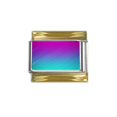 Background Pink Blue Gradient Gold Trim Italian Charm (9mm)