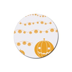 Pumpkin Halloween Deco Garland Rubber Coaster (round) by Ket1n9