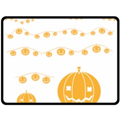 Pumpkin Halloween Deco Garland Two Sides Fleece Blanket (large) by Ket1n9