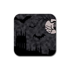 Halloween Background Halloween Scene Rubber Square Coaster (4 Pack) by Ket1n9