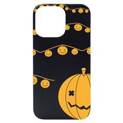 Pumpkin Halloween Deco Garland Iphone 14 Pro Max Black Uv Print Case by Ket1n9