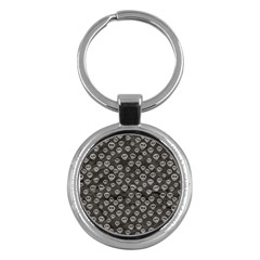 Skull Halloween Background Texture Key Chain (round) by Ket1n9