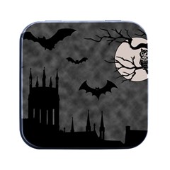 Halloween Background Halloween Scene Square Metal Box (black) by Ket1n9