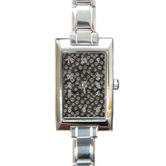 Skull Halloween Background Texture Rectangle Italian Charm Watch by Ket1n9