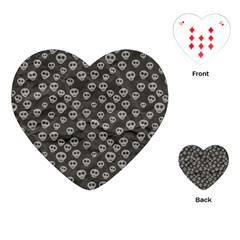 Skull Halloween Background Texture Playing Cards Single Design (heart) by Ket1n9