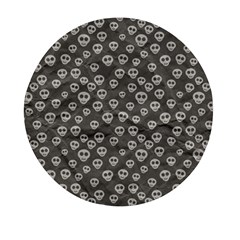 Skull Halloween Background Texture Mini Round Pill Box by Ket1n9