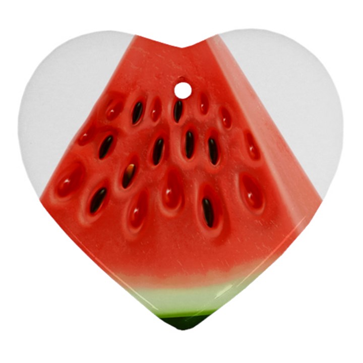 Seamless Background With Watermelon Slices Ornament (Heart)