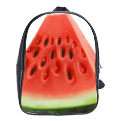 Seamless Background With Watermelon Slices School Bag (large) by Ket1n9