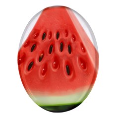 Seamless Background With Watermelon Slices Oval Glass Fridge Magnet (4 pack)