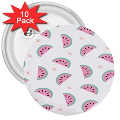 Fresh Watermelon Slices Texture 3  Buttons (10 pack) 