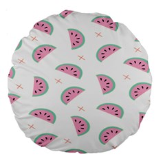 Seamless Background With Watermelon Slices Large 18  Premium Round Cushions