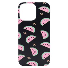 Seamless Background With Watermelon Slices iPhone 14 Pro Max Black UV Print Case