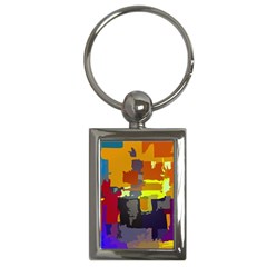 Abstract Vibrant Colour Key Chain (rectangle) by Ket1n9