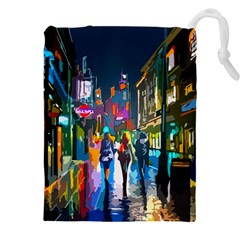 Abstract Vibrant Colour Cityscape Drawstring Pouch (5xl) by Ket1n9