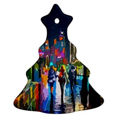 Abstract Vibrant Colour Cityscape Christmas Tree Ornament (two Sides) by Ket1n9