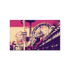 Pink City Retro Vintage Futurism Art Sticker Rectangular (100 Pack)