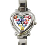 Racked Billiard Pool Balls Heart Italian Charm Watch Front