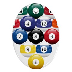 Racked Billiard Pool Balls Oval Ornament (two Sides) by Ket1n9