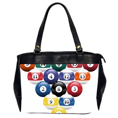 Racked Billiard Pool Balls Oversize Office Handbag (2 Sides) by Ket1n9