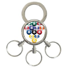 Abstract Vibrant Colour Botany 3-Ring Key Chain