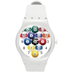Abstract Vibrant Colour Botany Round Plastic Sport Watch (M)